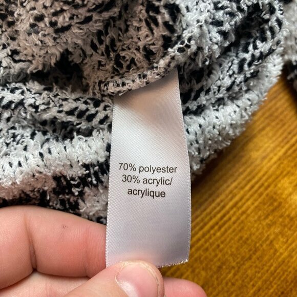 Maurices Zebra Mock Neck Sherpa Pullover Sweatshirt Women's Medium Black White - Picture 4 of 9